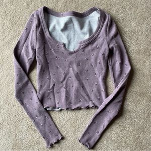 Arizona Jean Company long sleeve floral knit crop top